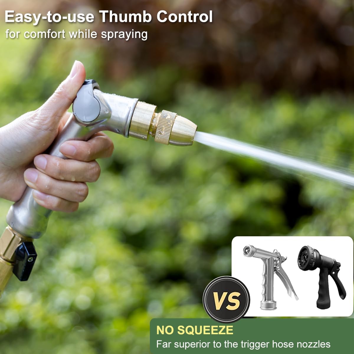 FANHAO Professional Heavy Duty Garden Hose Nozzle with Brass Tip