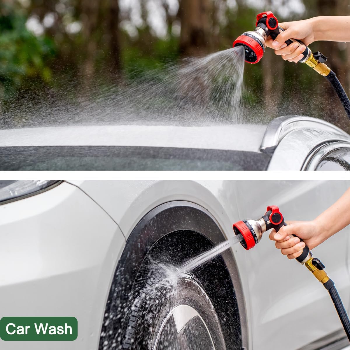 FANHAO Heavy Duty Thumb Control Garden Hose Nozzle - 9 Spray Modes