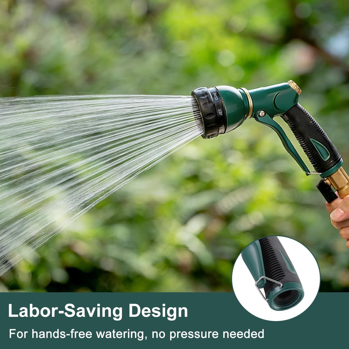 FANHAO Garden Hose Nozzle Sprayer Heavy Duty with 7 Patterns for Watering Garden
