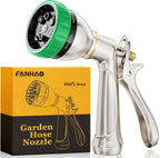 FANHAO Heavy Duty Metal Hose Nozzle - 7-Pattern, Ergonomic Rear Trigger