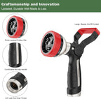 FANHAO Heavy Duty Fireman Style Garden Hose Nozzle - 9 Spray Modes