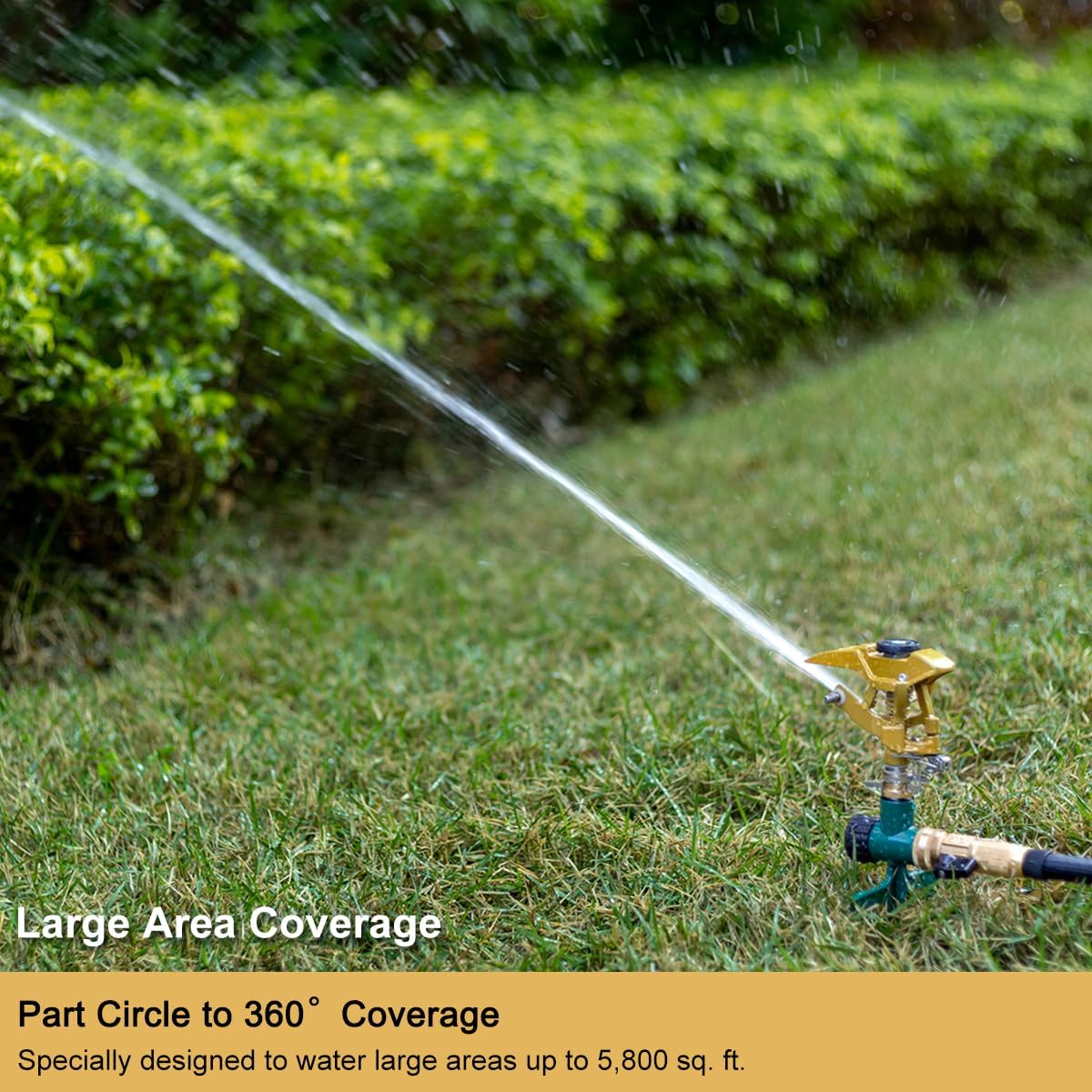 FANHAO Heavy Duty Pulsating Lawn Sprinkler on Spike Base