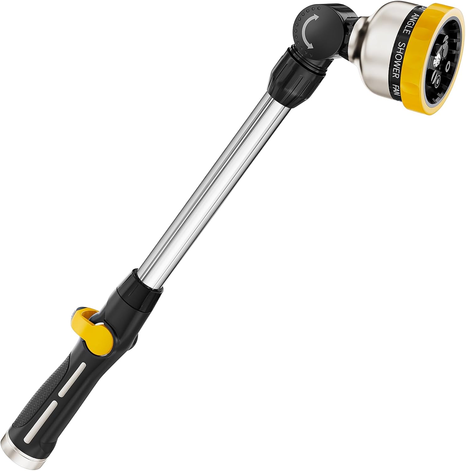FANHAO Metal Watering Wand,  16-Inch Heavy Duty Garden Hose Wand with 9 Spray Patterns-‎Yellow