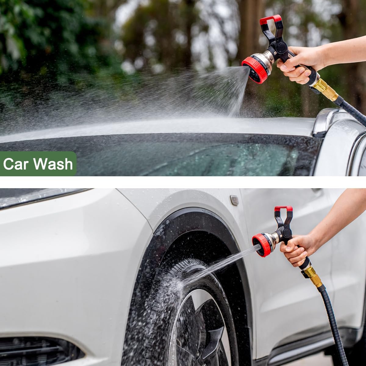 FANHAO Heavy Duty Fireman Style Garden Hose Nozzle - 9 Spray Modes