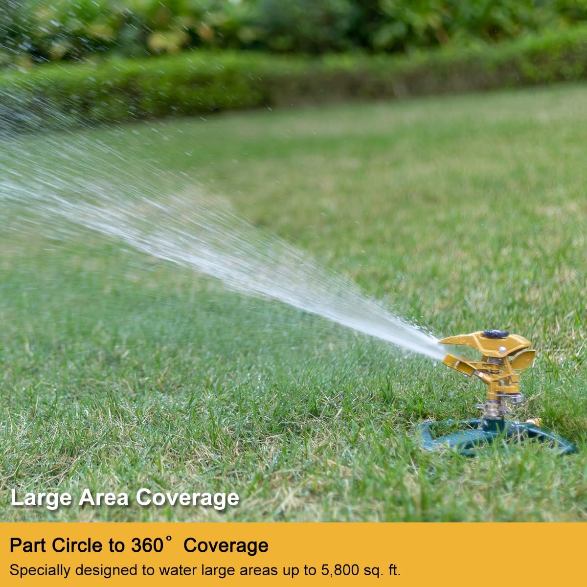 FANHAO Heavy Duty Pulsating Impact Lawn Sprinkler with Metal Base