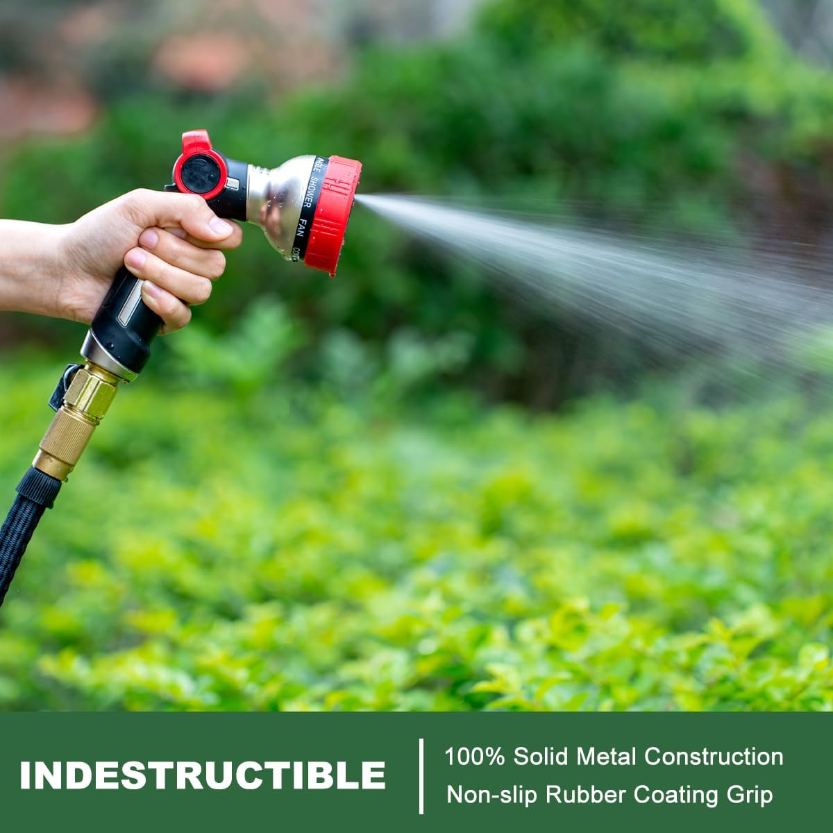 FANHAO Heavy Duty Thumb Control Garden Hose Nozzle - 9 Spray Modes