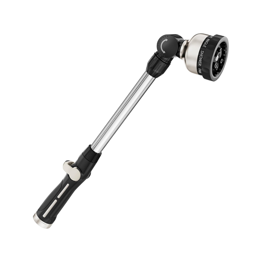FANHAO Metal Watering Wand, 16-Inch Heavy Duty Garden Hose Wand with 9 Spray Patterns-‎Black