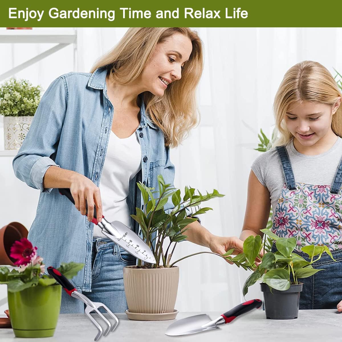 FANHAO Garden Tool Set, 3 Piece Heavy Duty Garden Trowels