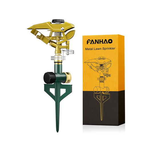 FANHAO Heavy Duty Pulsating Lawn Sprinkler on Spike Base