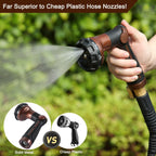FANHAO Garden Hose Nozzle Heavy Duty, 100% Metal Water Hose Nozzle Sprayer with 8 Spray Patterns