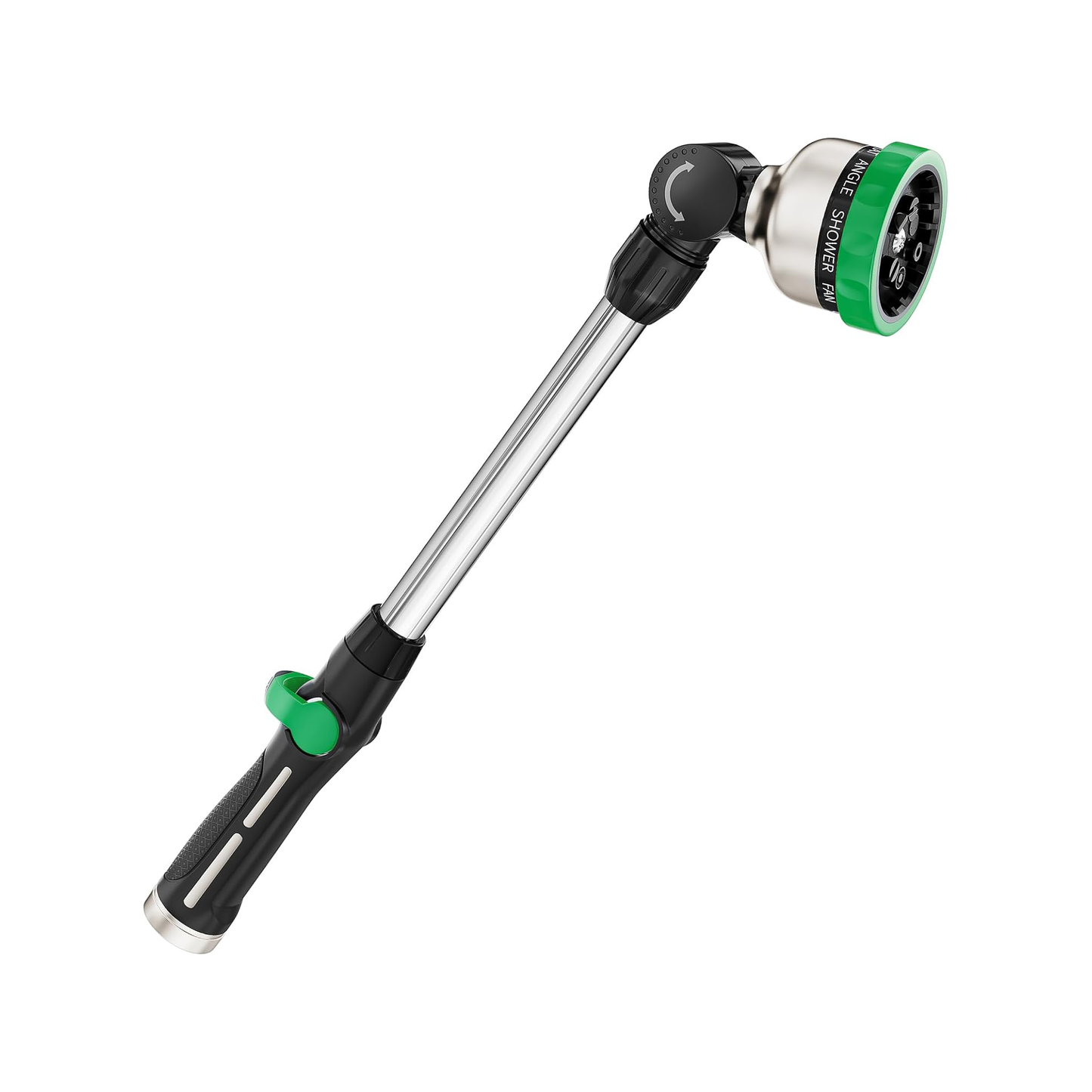 FANHAO Metal Watering Wand, 16-Inch Heavy Duty Garden Hose Wand with 9 Spray Patterns-‎Green