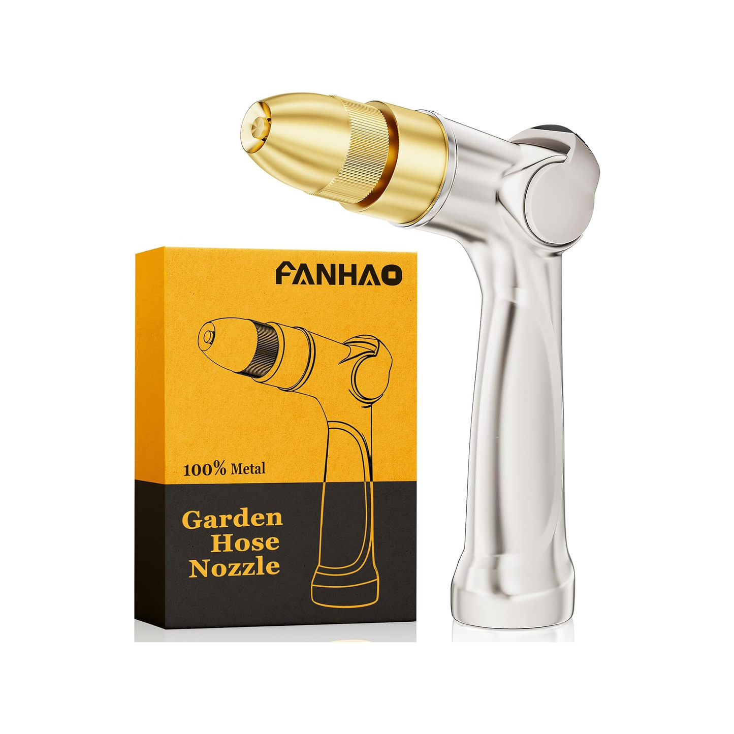FANHAO Professional Heavy Duty Garden Hose Nozzle with Brass Tip