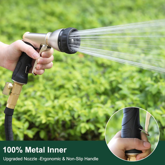 FANHAO Heavy-Duty Metal Hose Nozzle - 7 Spray Patterns, Ergonomic Grip