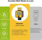 FANHAO Water Flow Meter with Brass Inlet Metal Thread | IPX6 Waterproof, Digital LCD Display