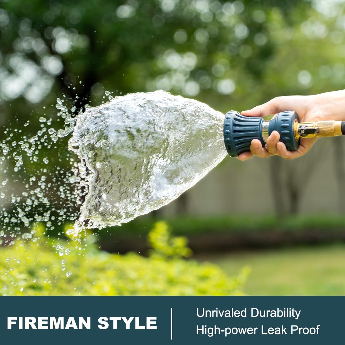 FANHAO High Power Adjustable Fireman Style Garden Hose Nozzle - Blue