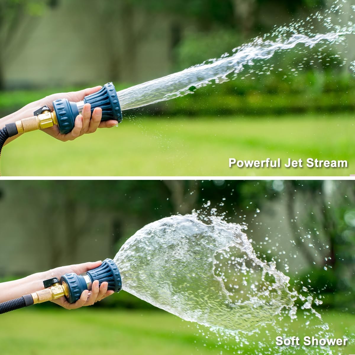 FANHAO High Power Adjustable Fireman Style Garden Hose Nozzle - Blue