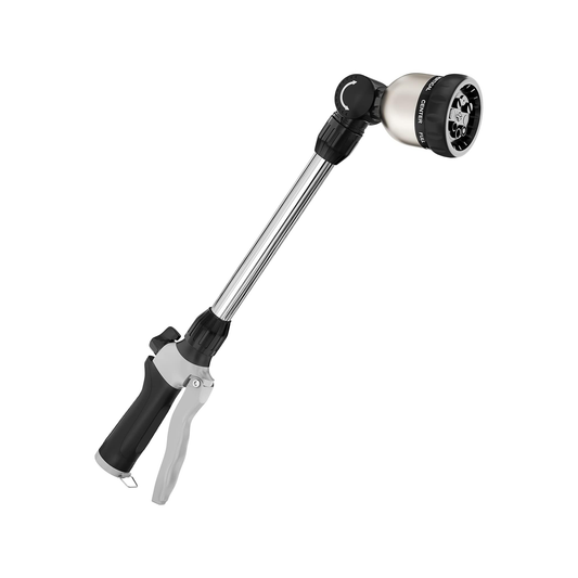FANHAO Watering Wand Heavy Duty,16 Inches Metal Garden Hose Wand with 8 Spray Patterns