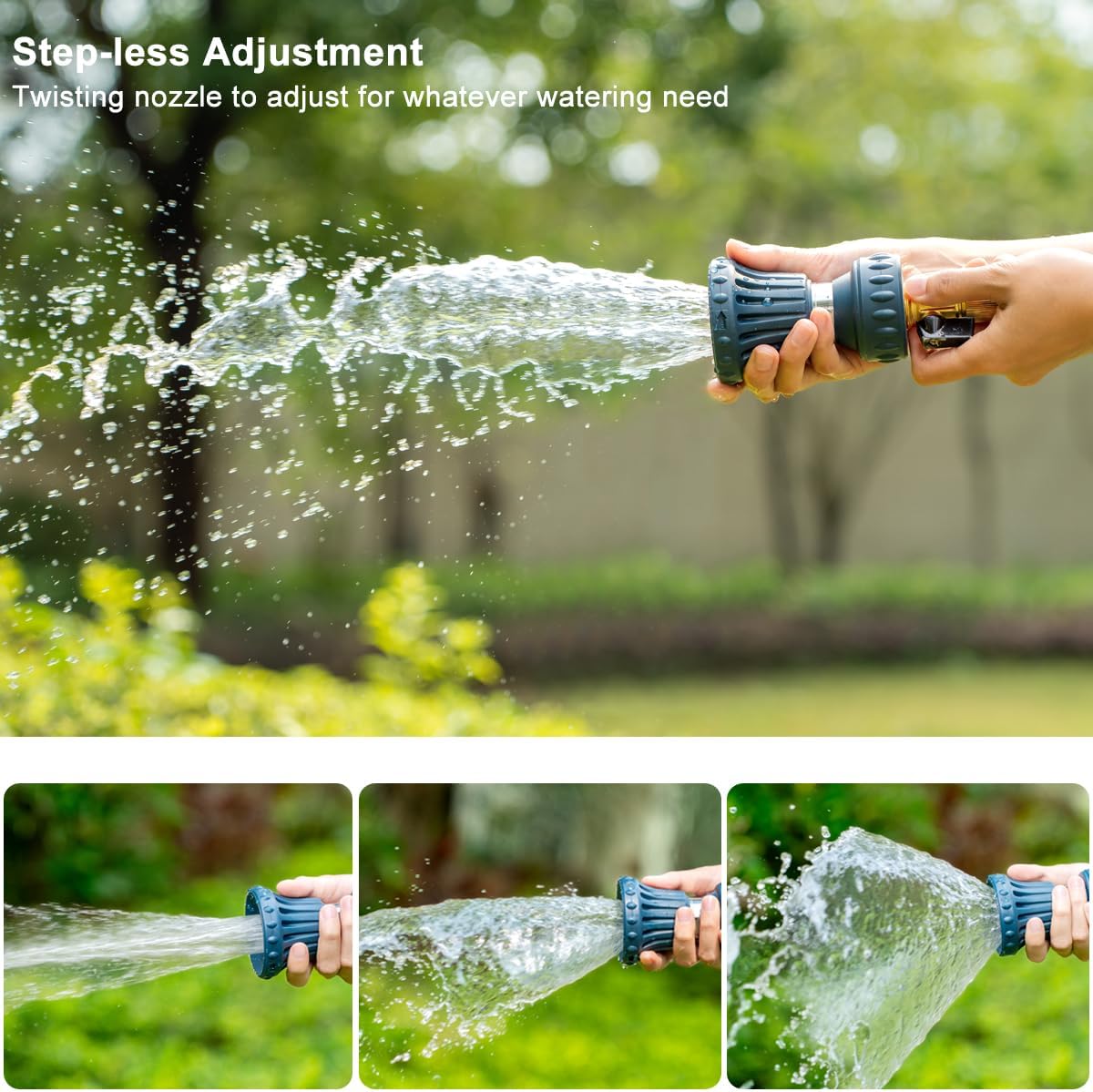 FANHAO High Power Adjustable Fireman Style Garden Hose Nozzle - Blue