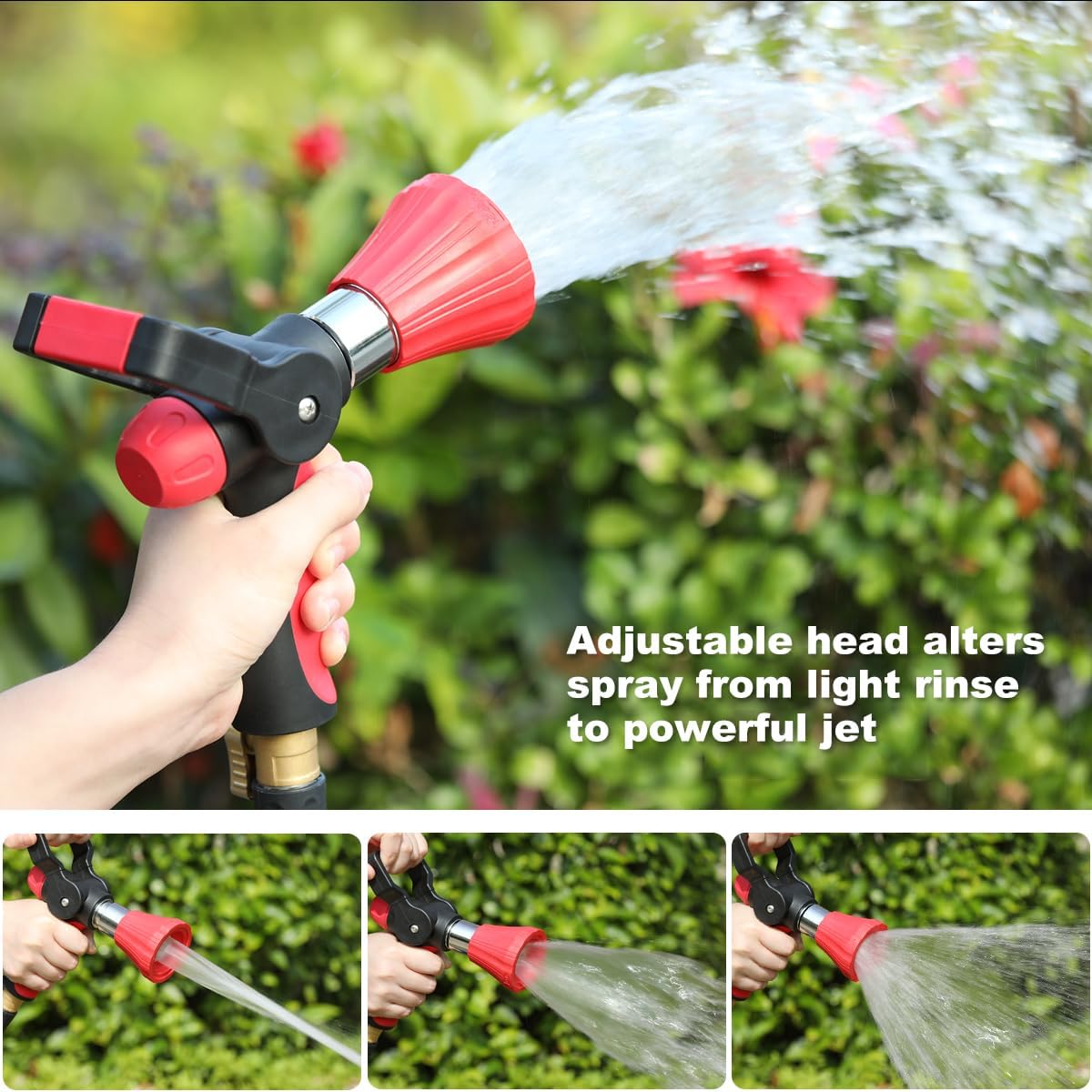 FANHAO High Pressure Fireman's Spray Nozzle with Lever Handle and Slip Ergonomic Grip