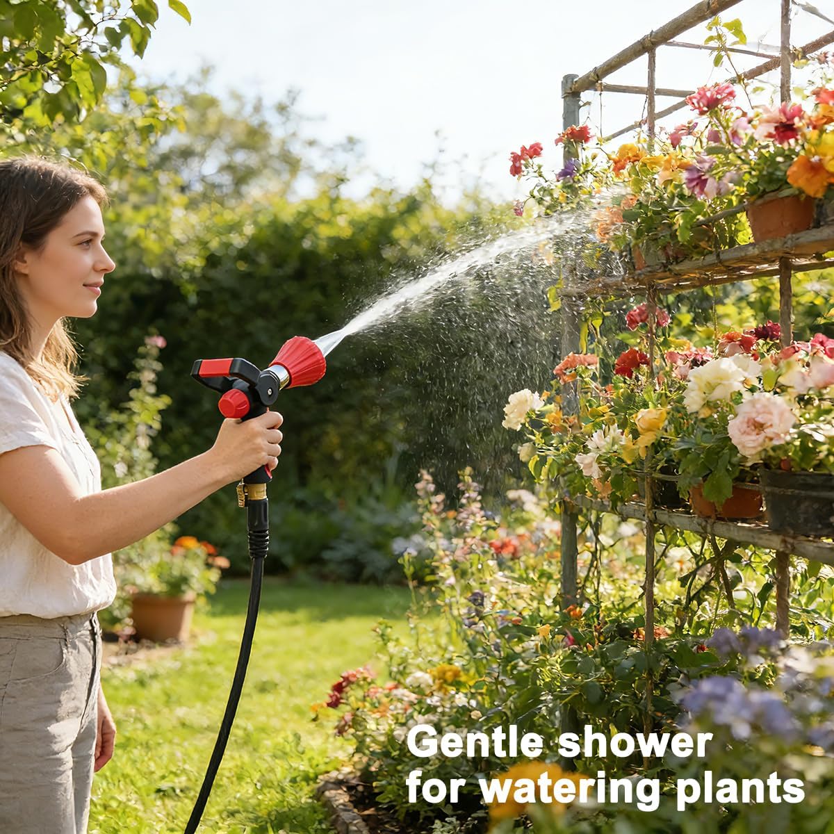 FANHAO High Pressure Fireman's Spray Nozzle with Lever Handle and Slip Ergonomic Grip