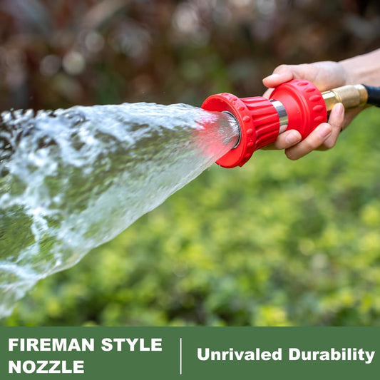 FANHAO High Power Adjustable Fireman Style Garden Hose Nozzle - Red