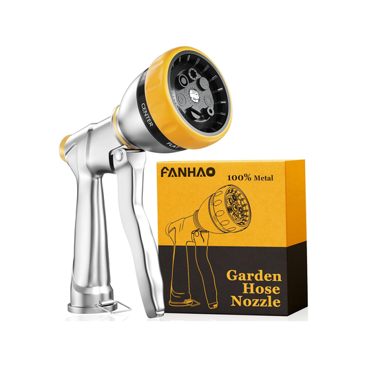 FANHAO Garden Hose Nozzle Sprayer 100% Heavy Duty Metal Water Hose Sprayer