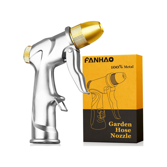 FANHAO Upgraded Heavy Duty Metal 4-Pattern Hose Nozzle Sprayer