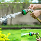FANHAO Heavy Duty Metal Hose Nozzle - 7-Pattern, Ergonomic Rear Trigger