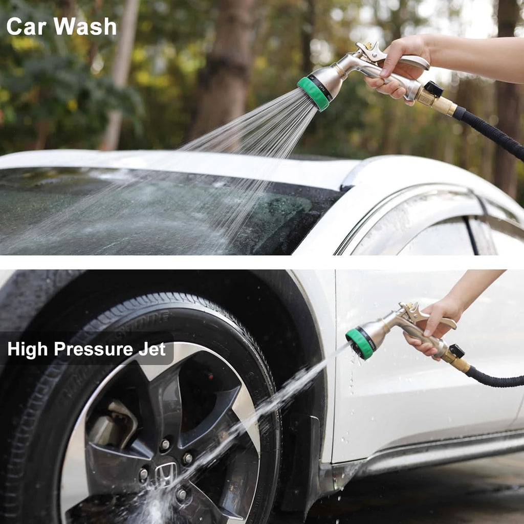 FANHAO Heavy Duty Metal Hose Nozzle - 7-Pattern, Ergonomic Rear Trigger