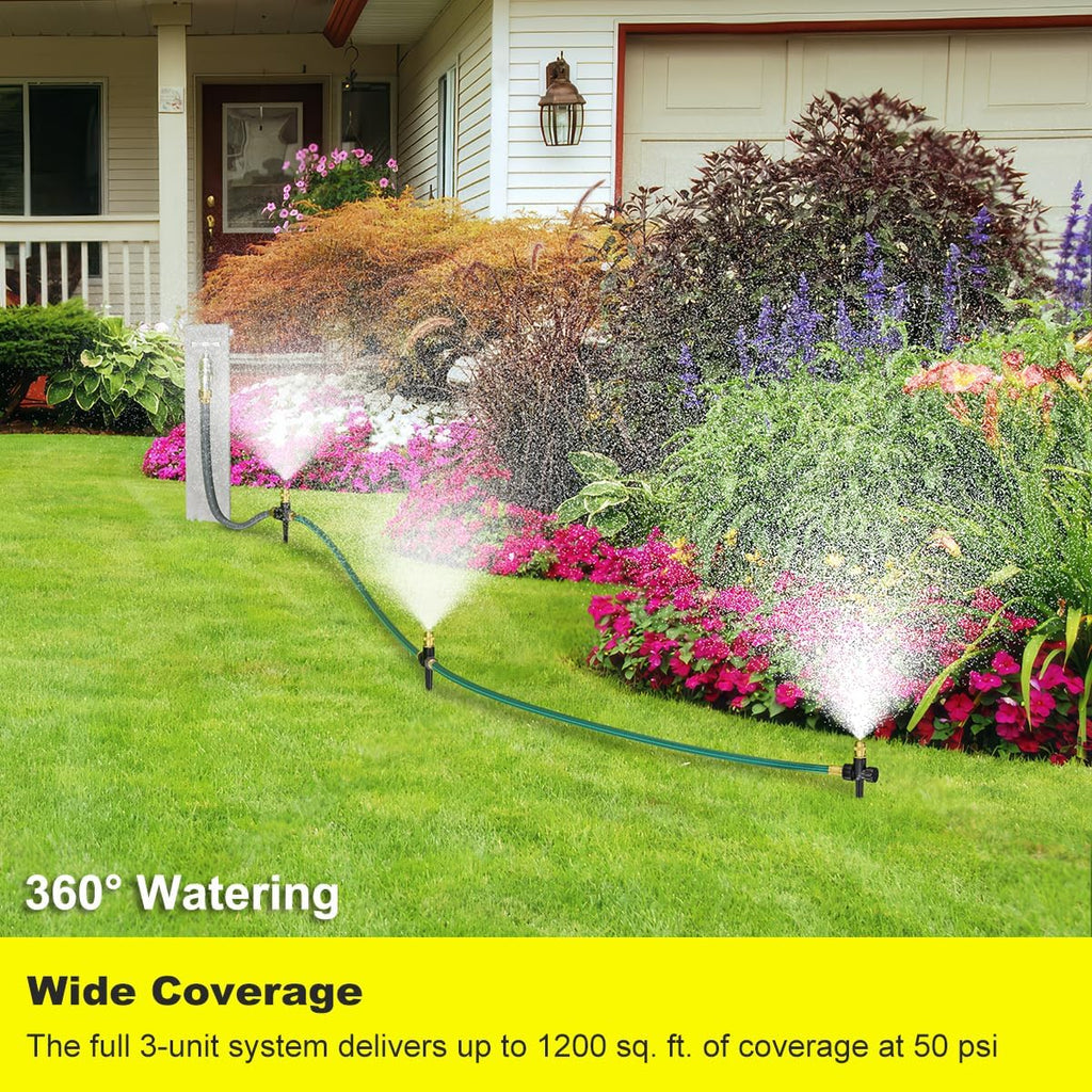 FANHAO Above Ground Sprinkler System - 360° Large Area Coverage