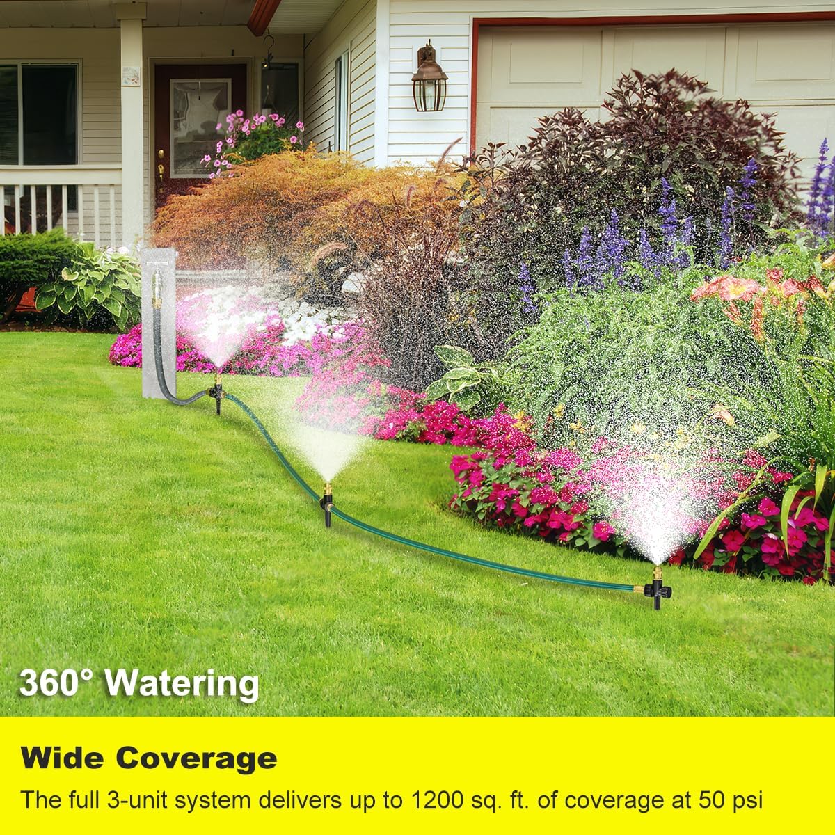 FANHAO Above Ground Sprinkler System - 360° Large Area Coverage