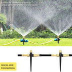 FANHAO 2 Pack Metal Lawn Sprinkler for Yard, Automatic Garden Water Sprinkler on Spike Base-Black