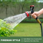 FANHAO Heavy Duty Fireman Style Garden Hose Nozzle - 9 Spray Modes