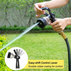 FANHAO 8-Pattern Heavy Duty Fireman Style Hose Nozzle - Black