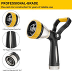 FANHAO Heavy Duty Fireman's Hose Nozzle with 8 Spray Patterns