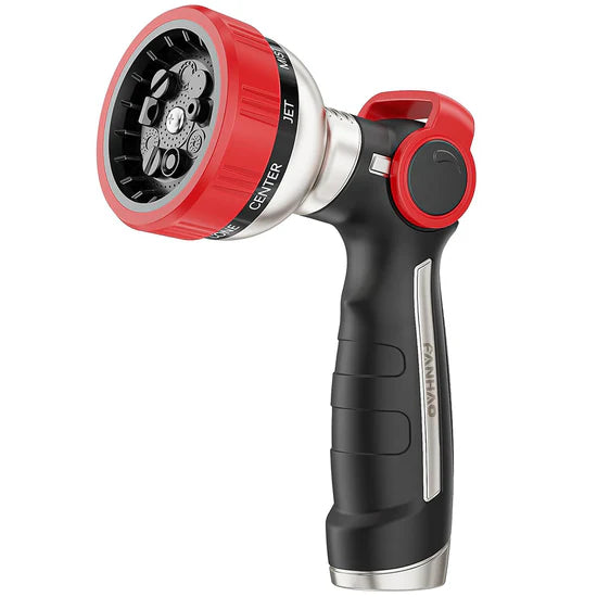 FANHAO Heavy Duty Thumb Control Garden Hose Nozzle - 9 Spray Modes
